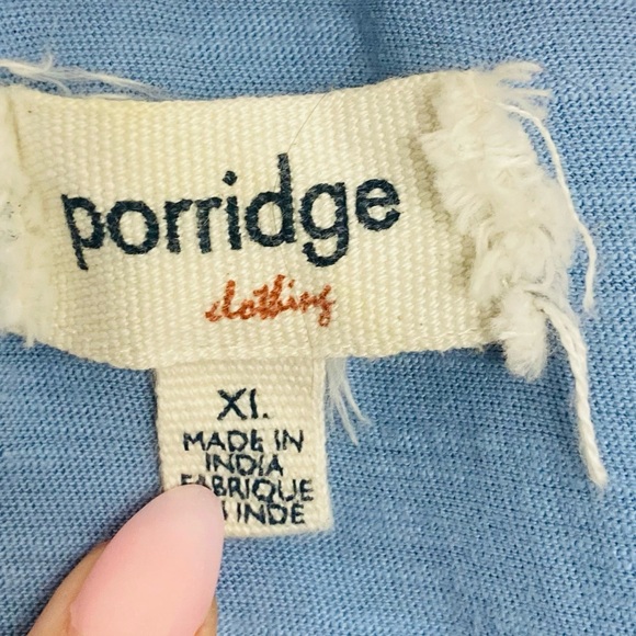 Anthropologie Porridge pale blue eyelet ruffled t-shirt. Size XL - Picture 3 of 4